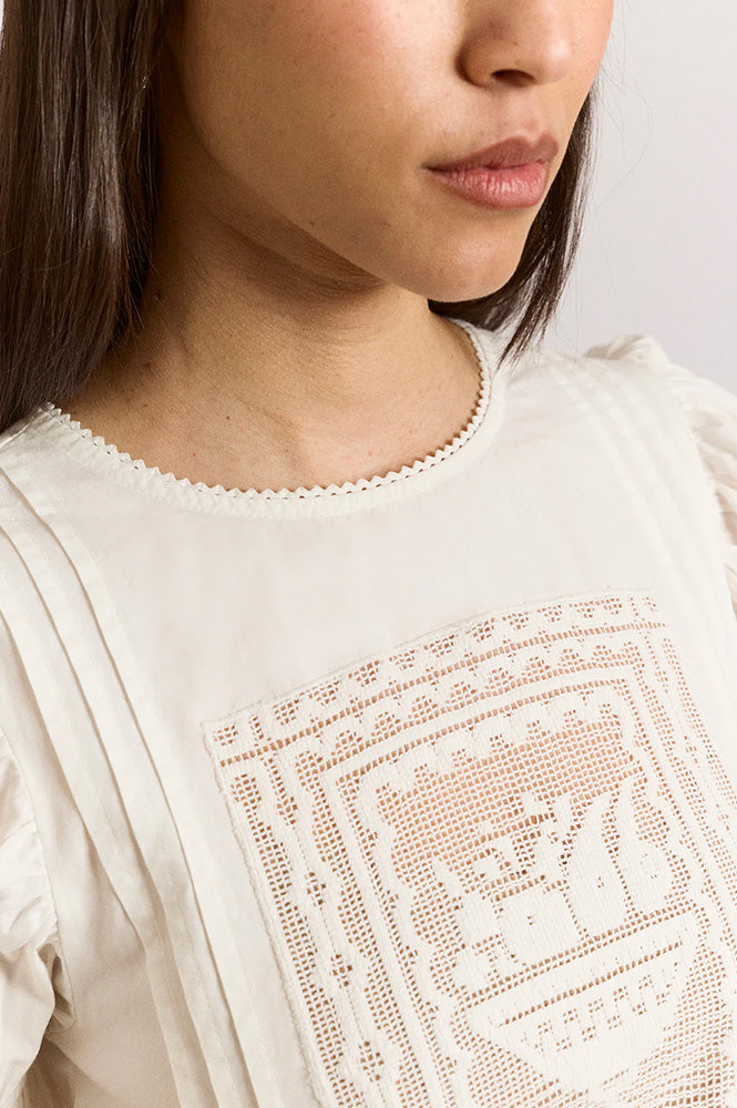 Damson Madder Mabel Vintage White Lace Blouse - The Mercantile London
