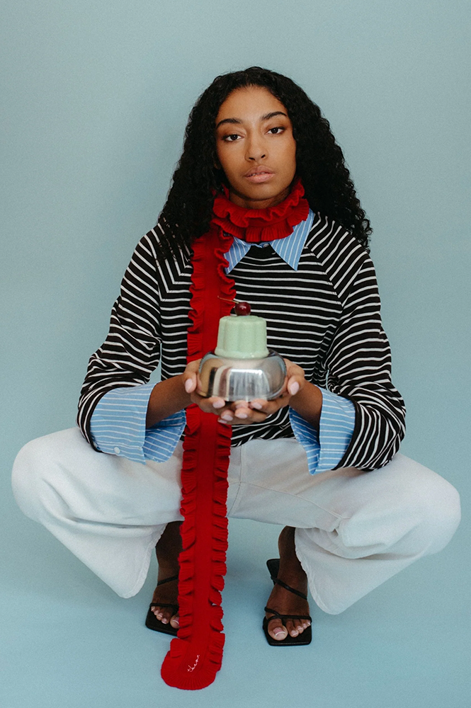 TBCo Red Ruffle Skinny Scarf - The Mercantile London
