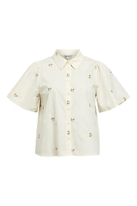 Object Molia Embroidered Flower Shirt - The Mercantile London