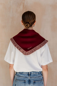 TBCo Burgundy Ruffle Triangle Scarf - The Mercantile London
