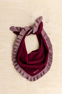 TBCo Burgundy Ruffle Triangle Scarf - The Mercantile London