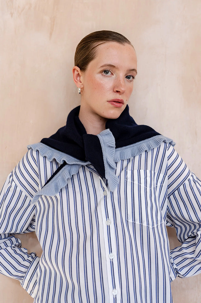 TBCo Nacy Ruffle Triangle Scarf - The Mercantile London