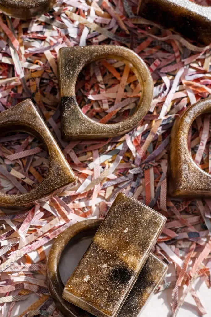 Bronze colour rings 