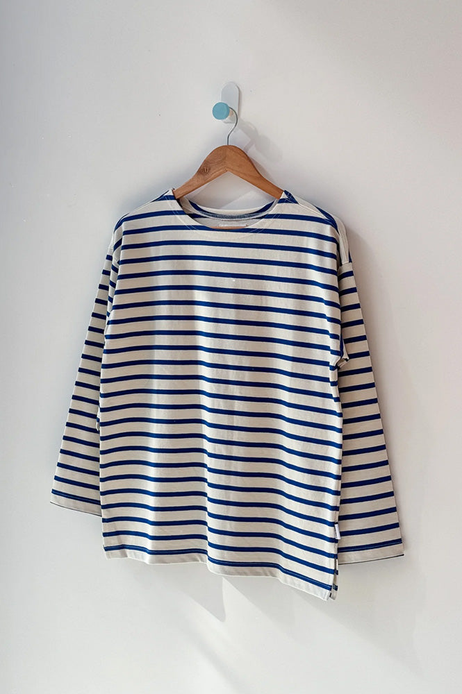 Le Bon Shoppe Marseille Blue and Cream Stripe Top