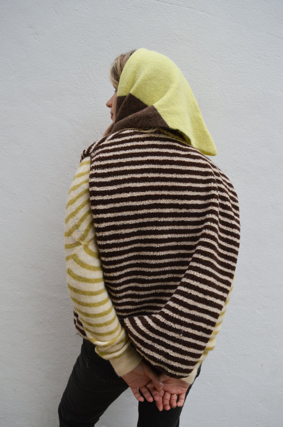 Kappy Brown Stripe Fleece Vest