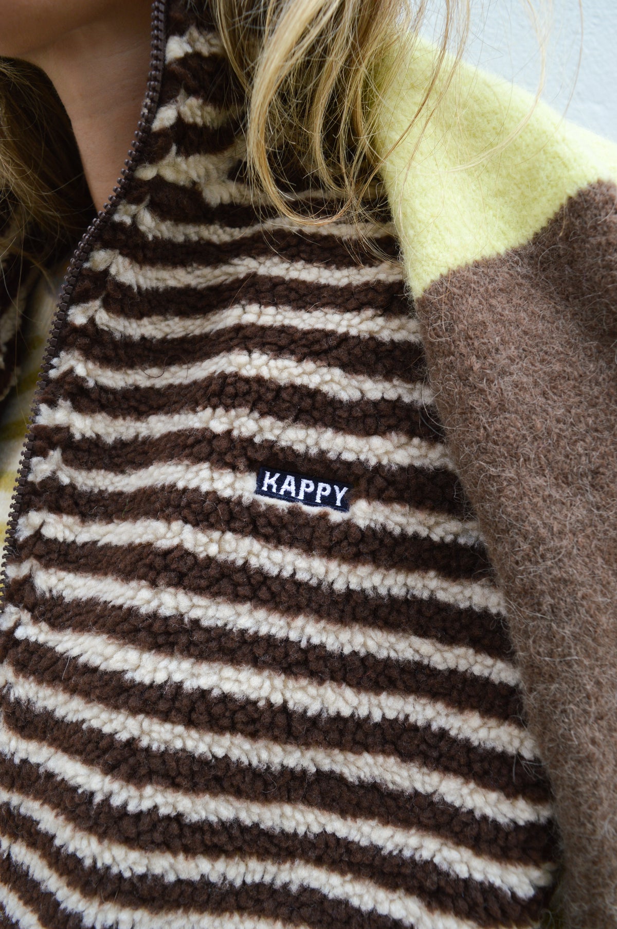 Kappy Brown Stripe Fleece Vest