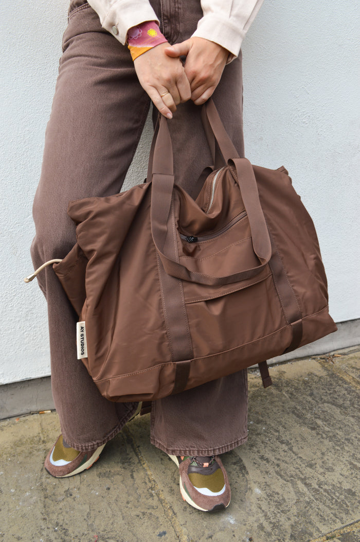 AY Studios East-To-West Dark Brown Bag