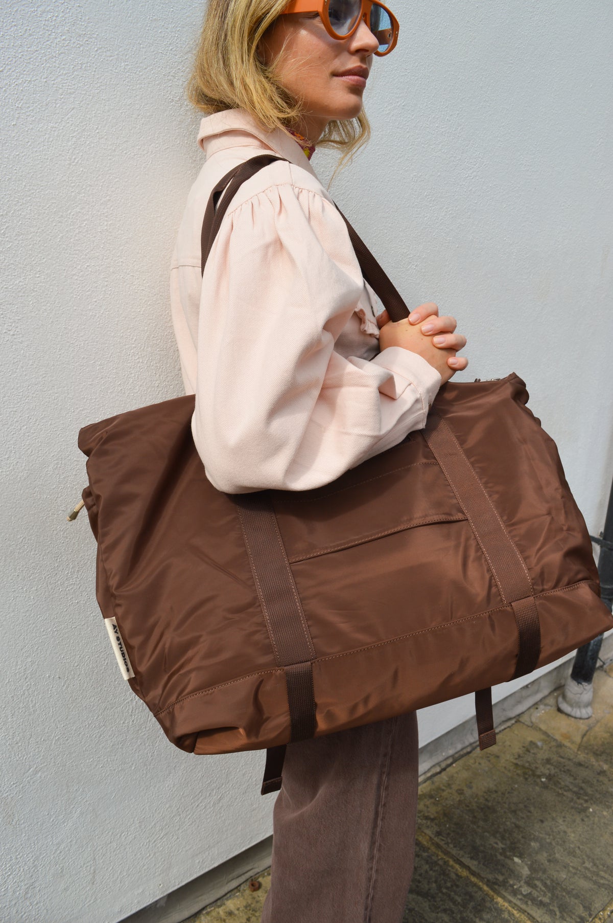 AY Studios East-To-West Dark Brown Bag - The Mercantile London
