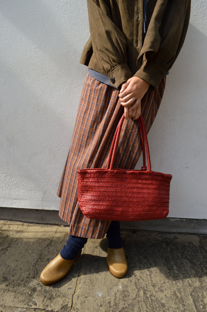 Biba Perkins Red Braided Leather Bag