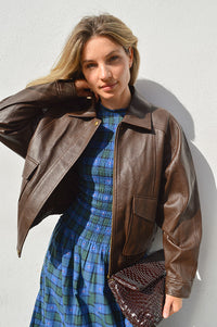 Grace & Mila Axel Chocolate Leather Jacket
