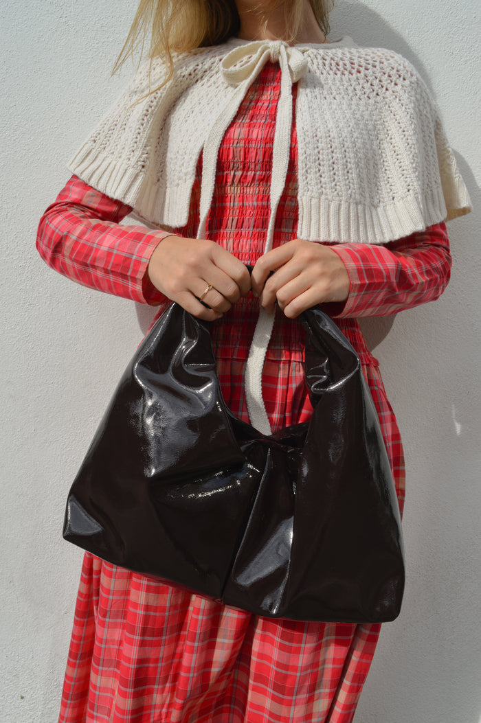 Hvisk Sarah Glossy Umber Brown Bag
