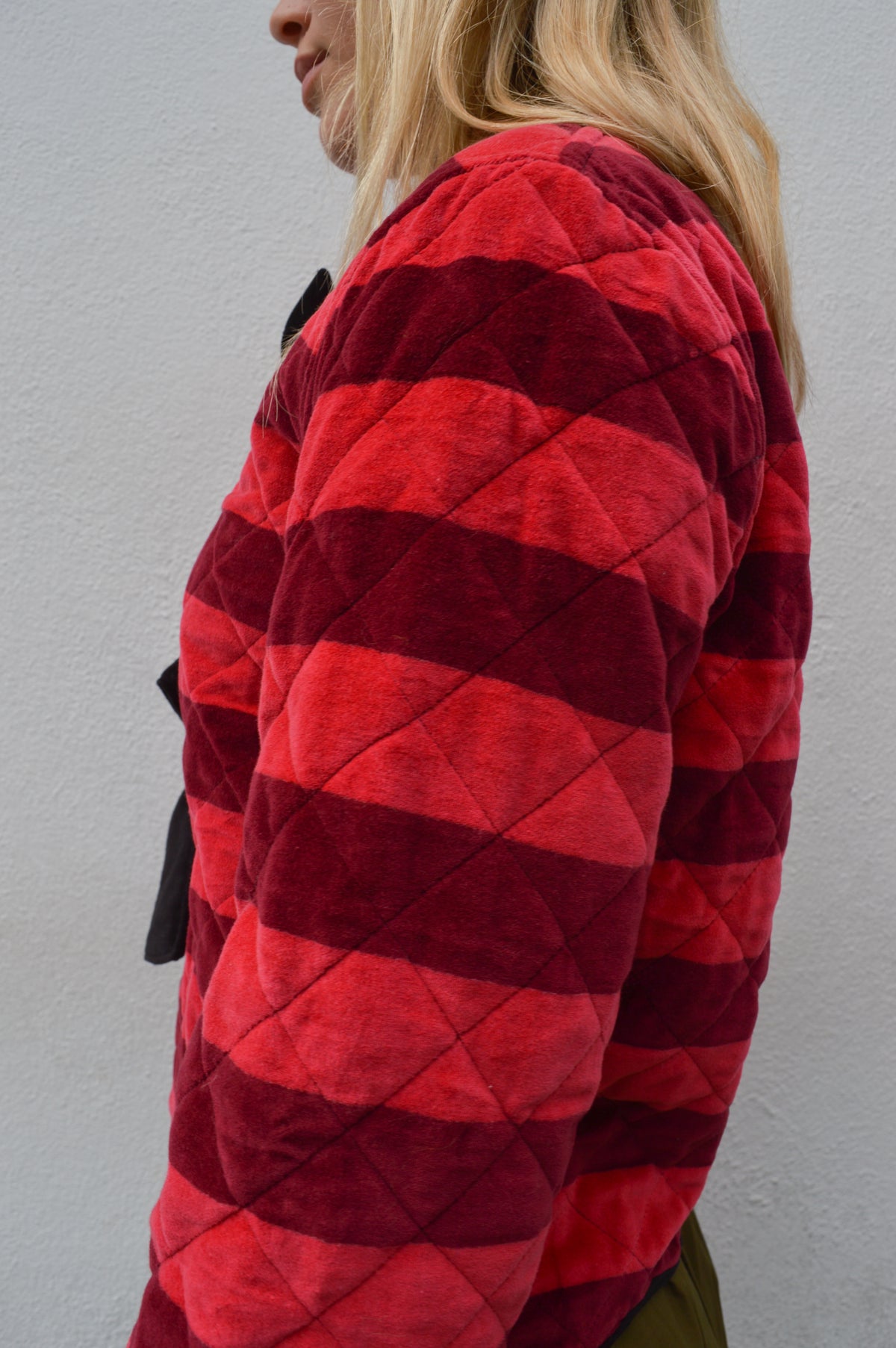 Echo of Pink Striped Velvet Jacket