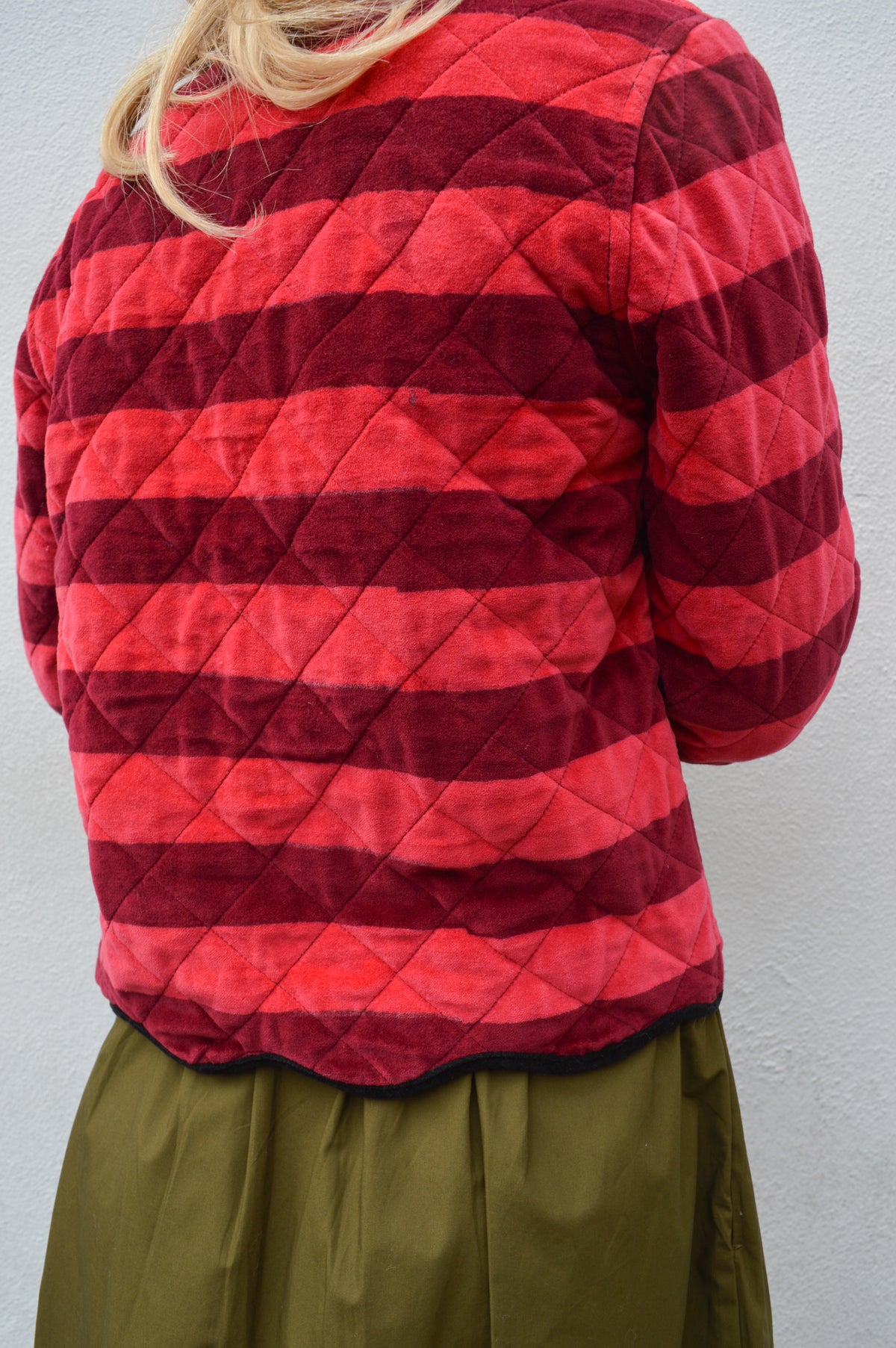Echo of Pink Striped Velvet Jacket