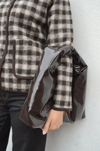 Hvisk Sarah Glossy Umber Brown Bag - The Mercantile London