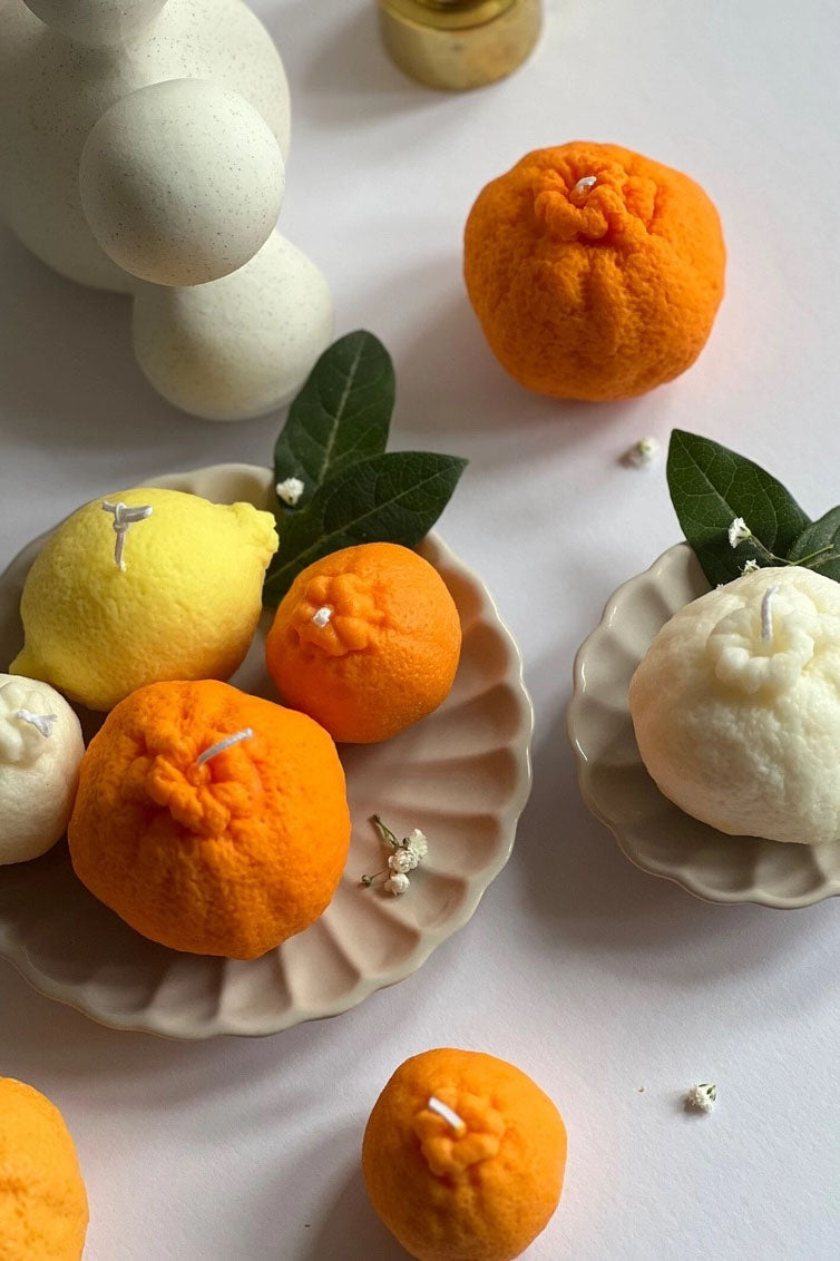 Maison Bohiti Large White Tangerine Candle - The Mercantile London