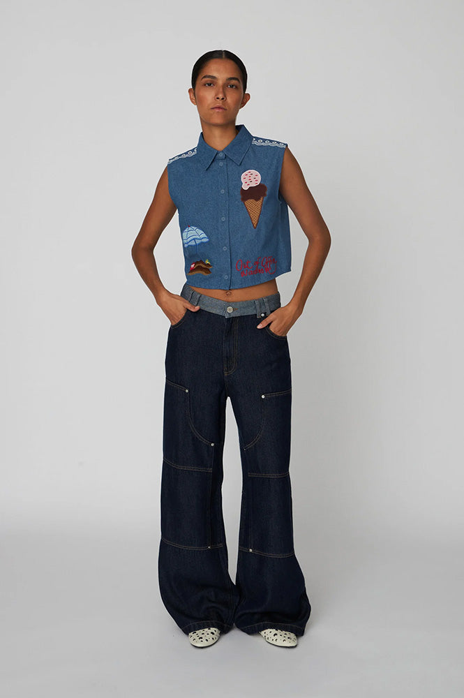 Stella Nova Out of Office Summer Blue Top - The Mercantile London