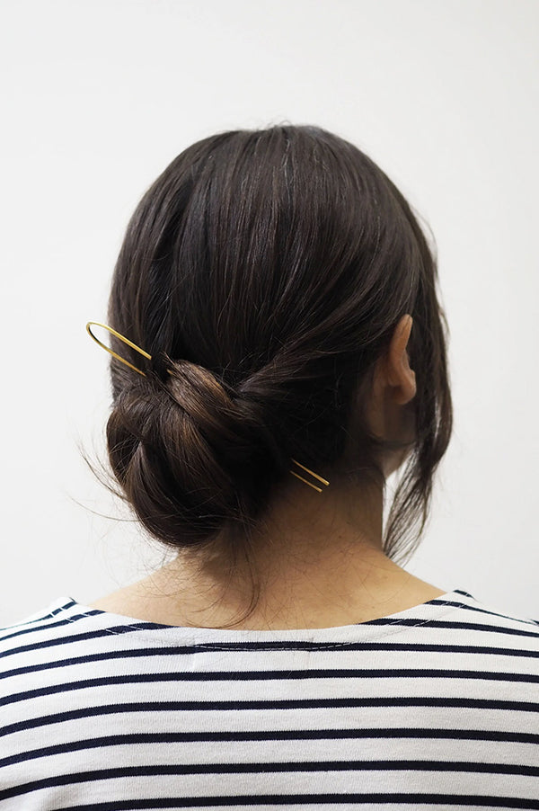 Roake Studio Lizzy Minimal Brass Hairpin - The Mercantile London