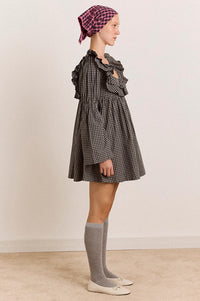 Damson Madder Phoenix Ruffle Lyra Check Dress