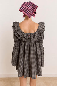 Damson Madder Phoenix Ruffle Lyra Check Dress