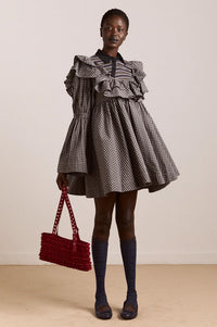Damson Madder Phoenix Ruffle Lyra Check Dress