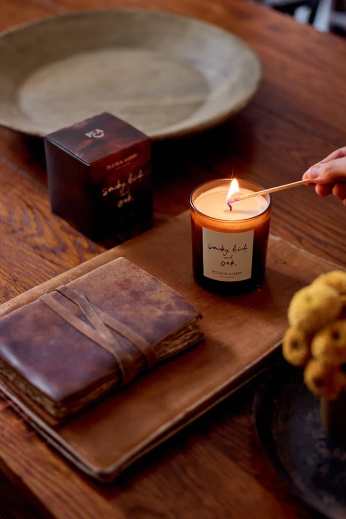 Plum & Ashby Smoky Birch & Oak Candle - The Mercantile London
