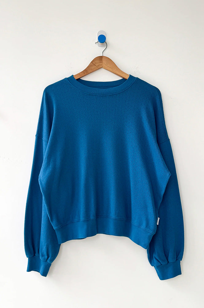 Le Bon Shoppe Pointelle Core Sea Blue Sweatshirt