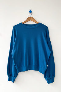Le Bon Shoppe Pointelle Core Sea Blue Sweatshirt