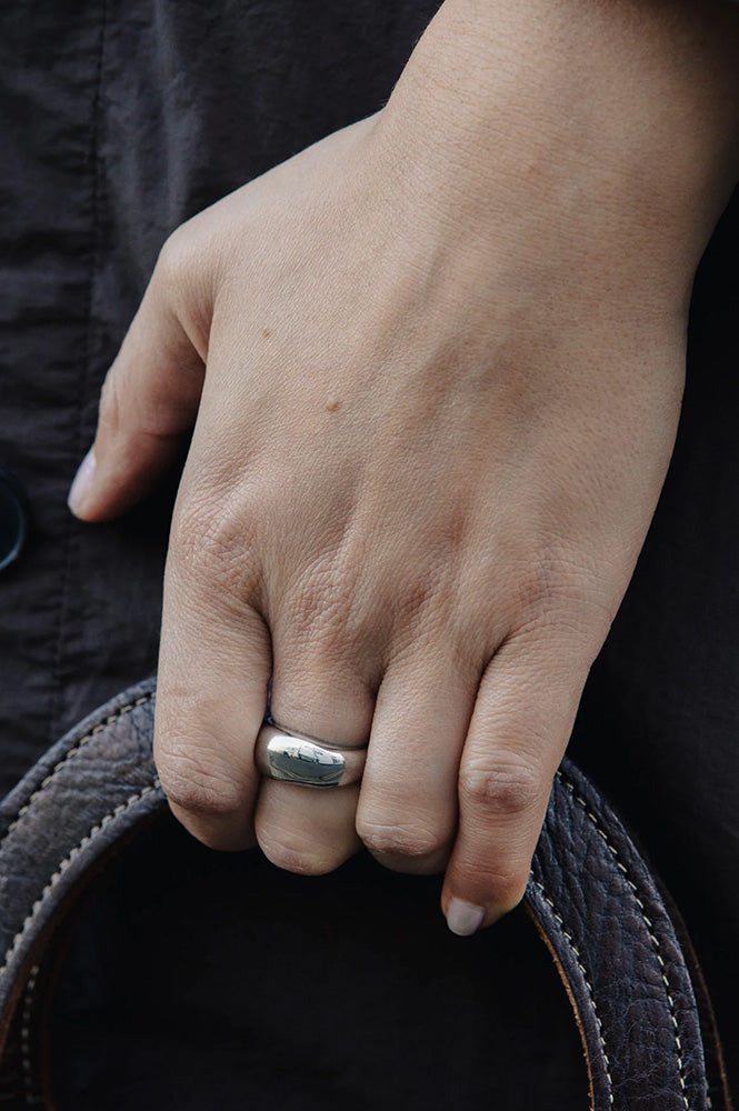 Nordic Muse Silver Dome Ring - The Mercantile London