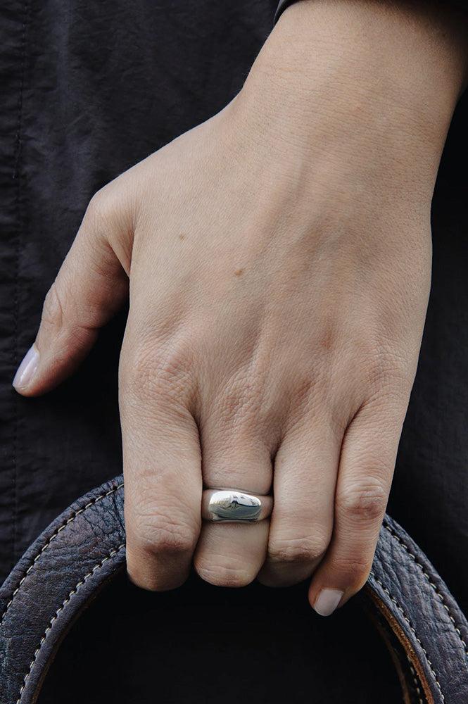 Nordic Muse Silver Dome Ring - The Mercantile London