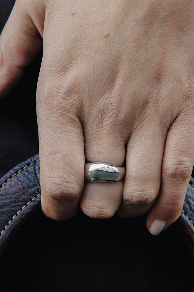 Nordic Muse Silver Dome Ring - The Mercantile London
