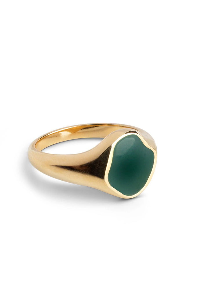 AW23 Enamel Copenhagen Luna Ring in Petrol - The Mercantile London