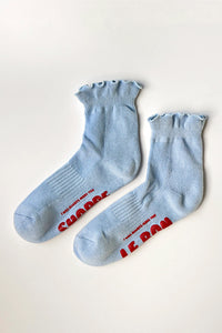 Le Bon Shoppe Hugger Ruffle Periwinkle Socks - The Mercantile London