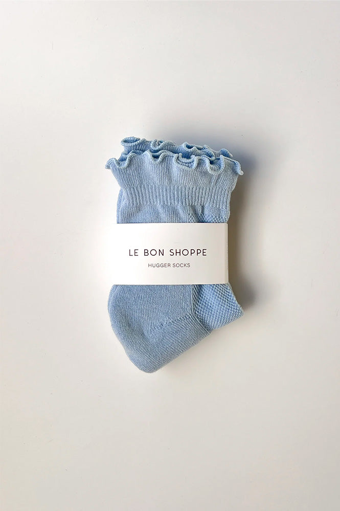 Le Bon Shoppe Hugger Ruffle Periwinkle Socks - The Mercantile London