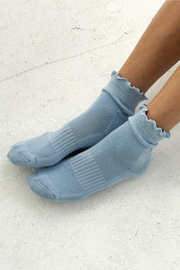 Le Bon Shoppe Hugger Ruffle Periwinkle Socks - The Mercantile London