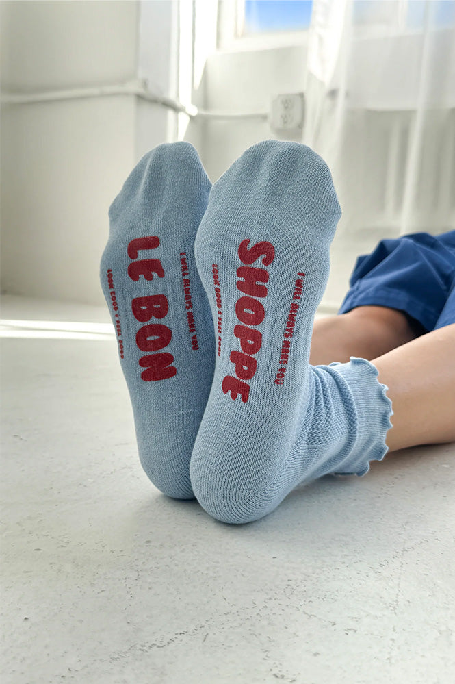 Le Bon Shoppe Hugger Ruffle Periwinkle Socks - The Mercantile London