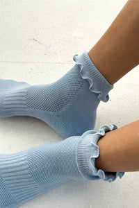 Le Bon Shoppe Hugger Ruffle Periwinkle Socks - The Mercantile London