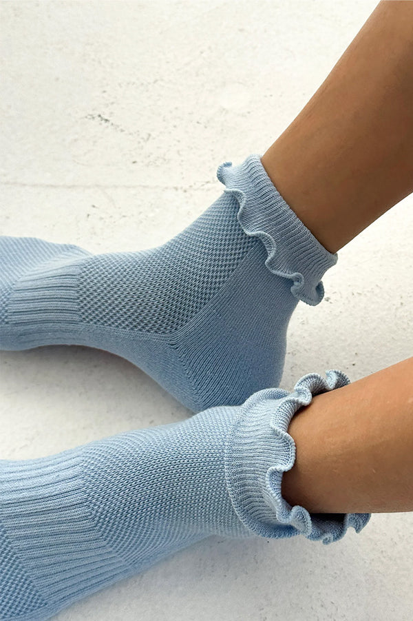 Le Bon Shoppe Hugger Ruffle Periwinkle Socks - The Mercantile London