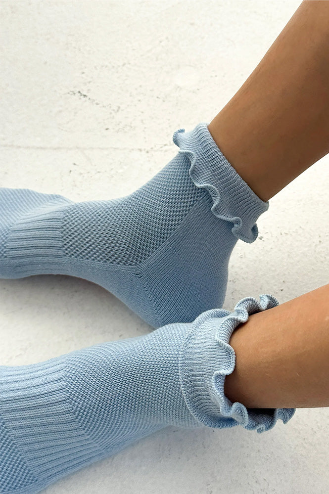 Le Bon Shoppe Hugger Ruffle Periwinkle Socks - The Mercantile London