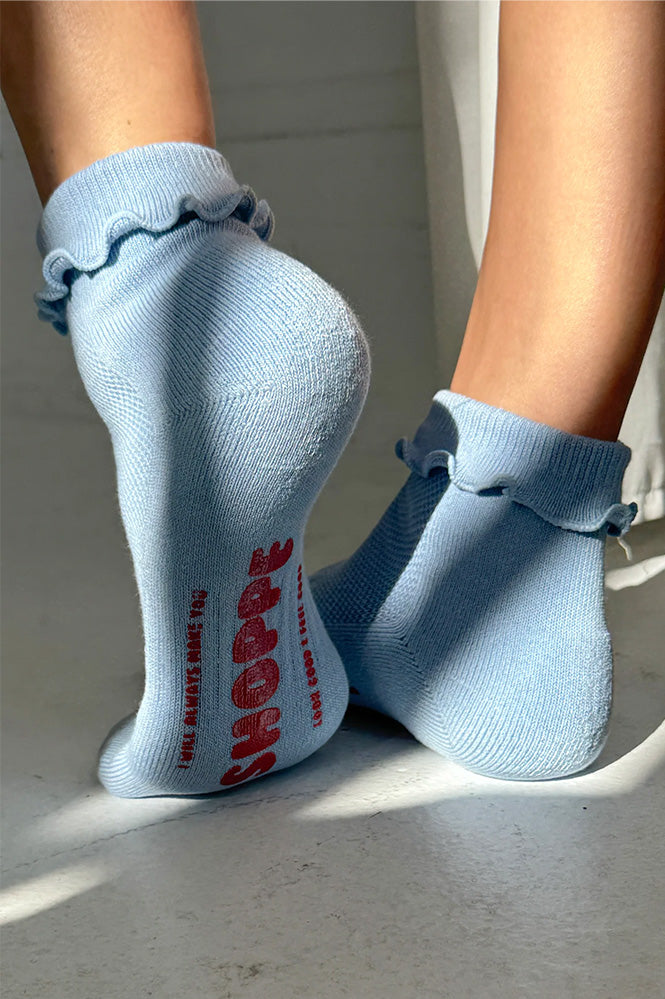 Le Bon Shoppe Hugger Ruffle Periwinkle Socks - The Mercantile London