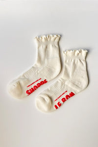 Le Bon Shoppe Hugger Ruffle Vanilla Socks - The Mercantile London
