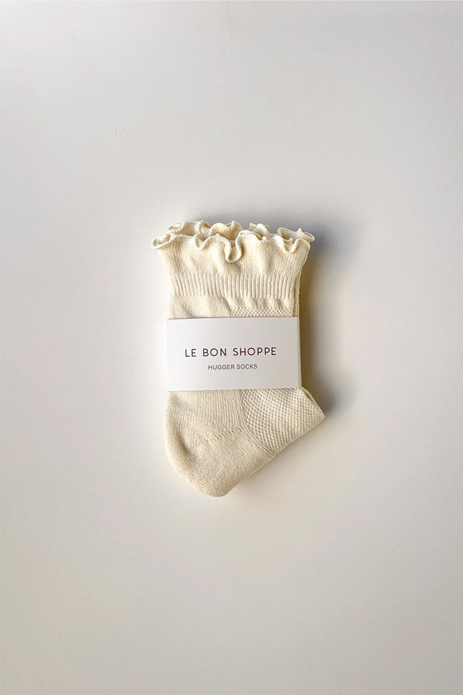 Le Bon Shoppe Hugger Ruffle Vanilla Socks - The Mercantile London