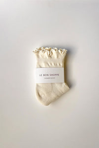Le Bon Shoppe Hugger Ruffle Vanilla Socks - The Mercantile London