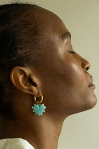 Sandralexandra Milagros Blue Heart & Ivory Dots Single Earring - The Mercantile London