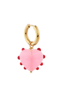 Sandralexandra Milagros Pink Heart & Red Dots Single Earring - The Mercantile London