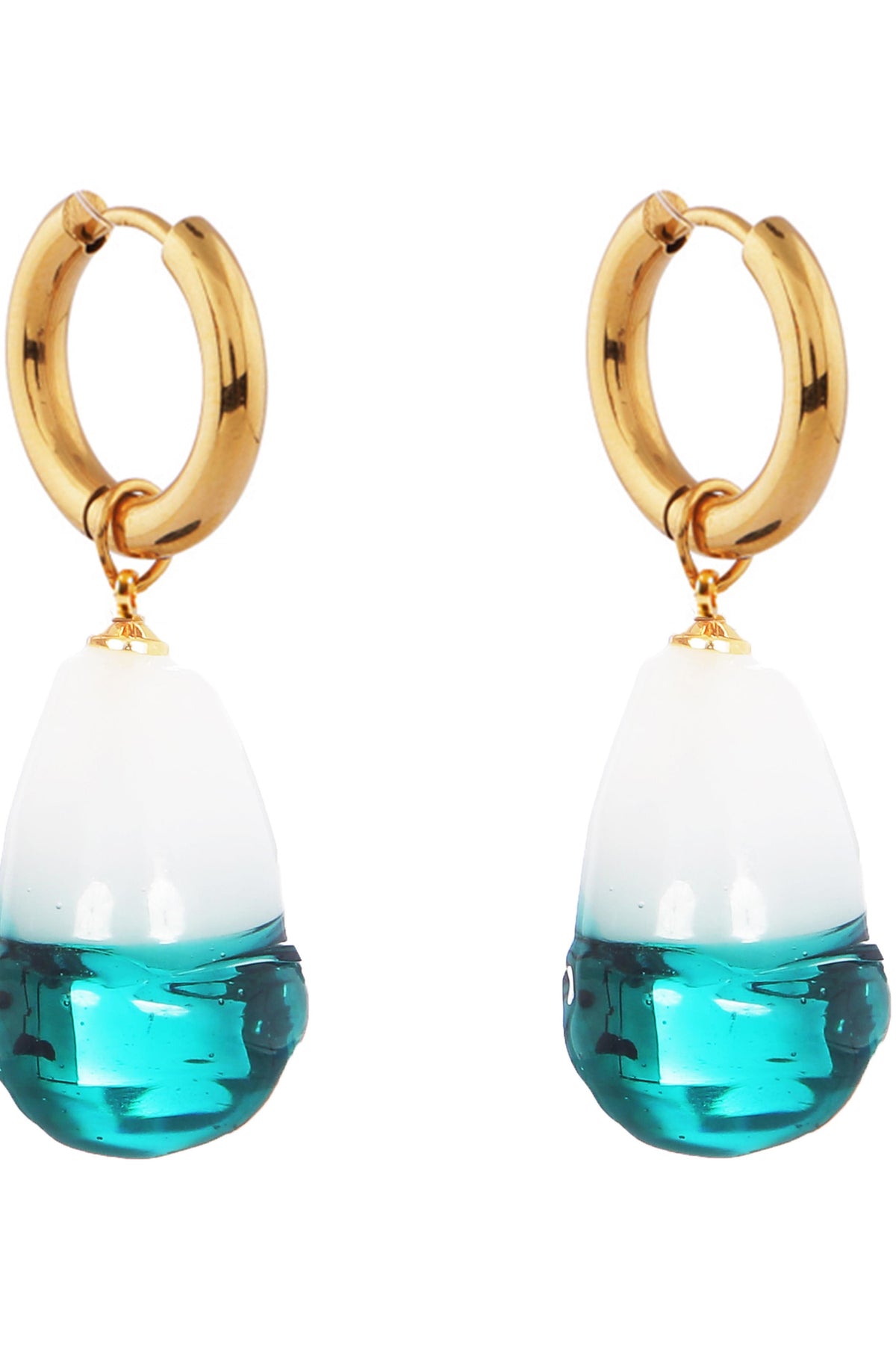 Sandralexandra Glass Pearl Aquamarine Earrings - The Mercantile London