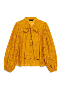 Sister Jane Aura Mustard Lace Bow Blouse