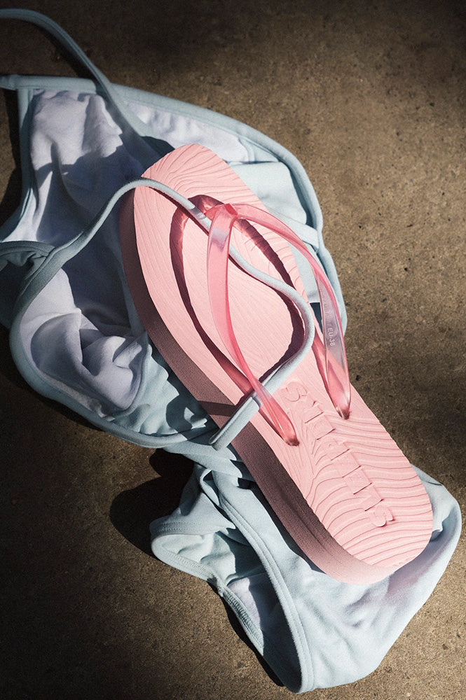Sleepers Tapered Pink Platform Flip Flops