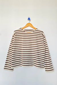 Le Bon Shoppe Coffee Stripe Sailor Top - The Mercantile London