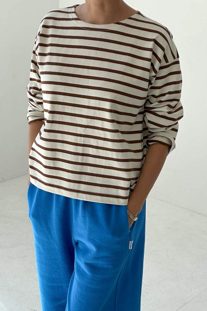 Le Bon Shoppe Coffee Stripe Sailor Top - The Mercantile London