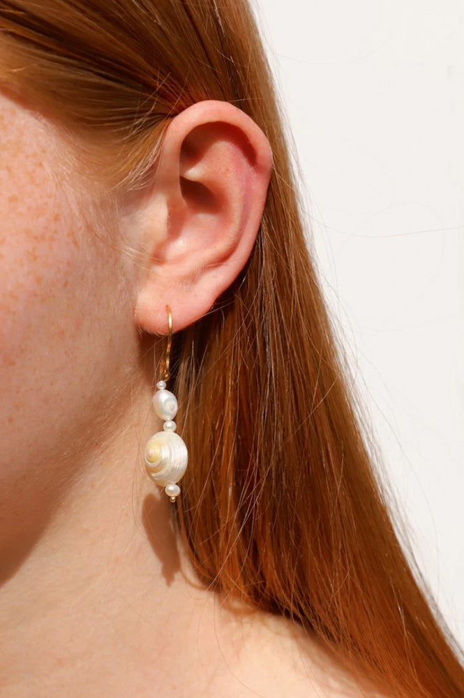 Sandy Pearl Fiji Pearl Drop Earrings - The Mercantile London